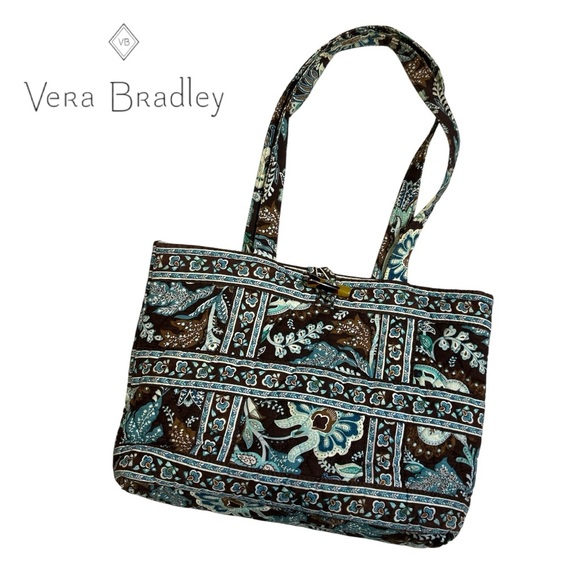 Vera Bradley Java Blue Pattern Tote Bag - Picture 1 of 4